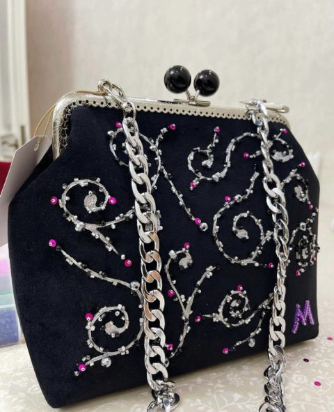 Black patterned bag