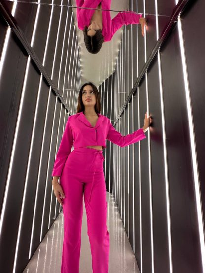 Pink jacket and trousers set
