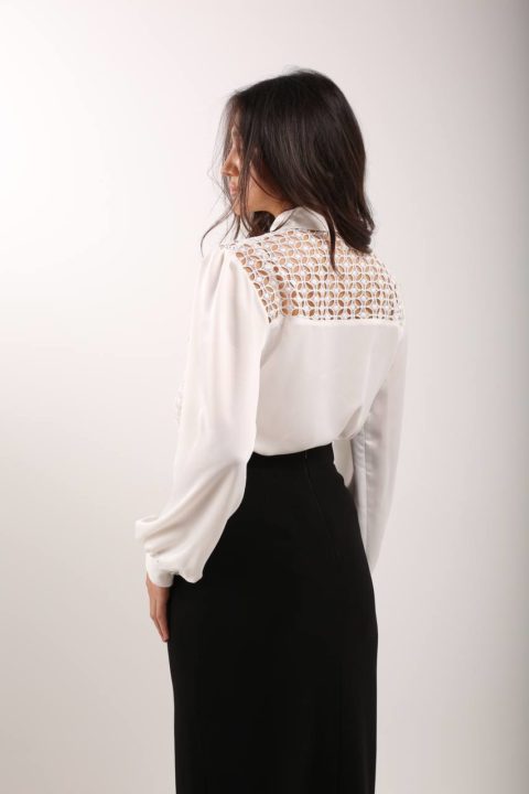 White guipure blouse