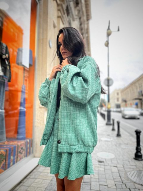Green tweed set