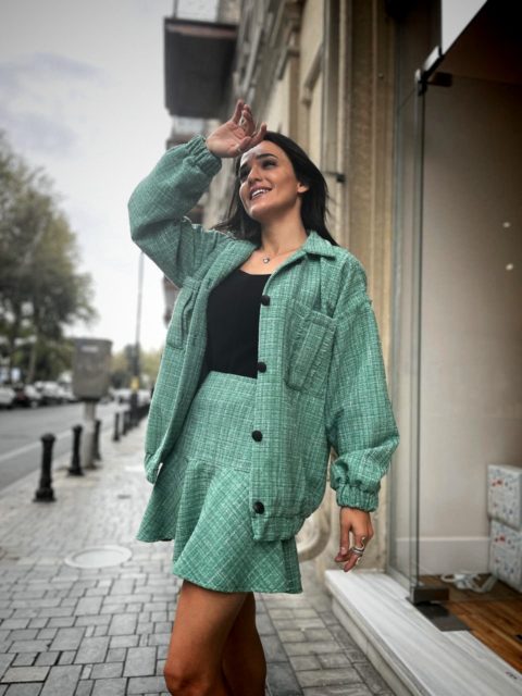 Green tweed set