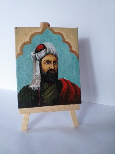 "Nizami Gəncəvi portret yağlı boya"