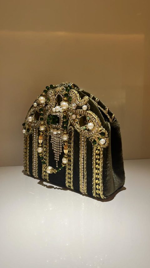 Handmade bag made of velvet