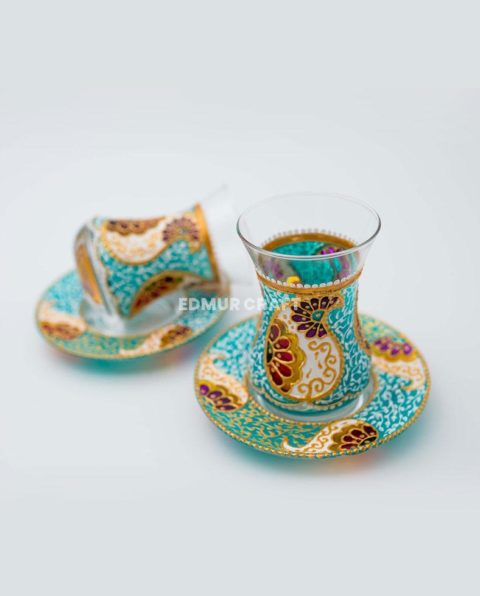 The products are made using stained glass technique.