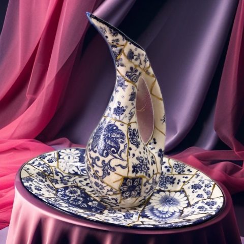 Ceramic set with jug and cloud