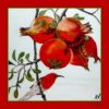 Nar və quş naxışlı yaylıq (73x73 sm)