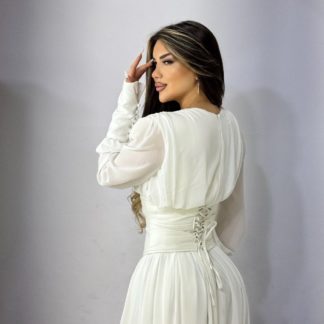 Ağ krep şifon don