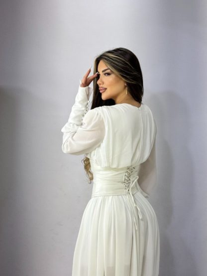 Ağ krep şifon don