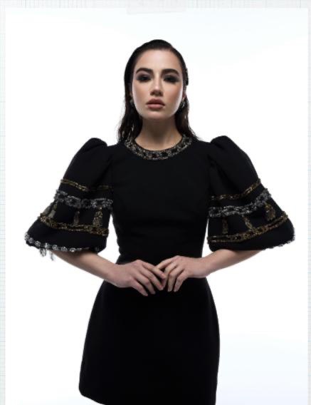 Mini black evening dress