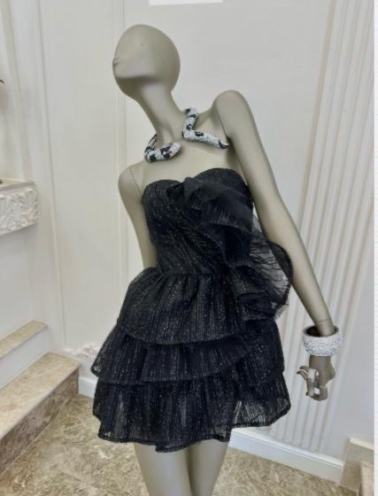Black mini evening dress