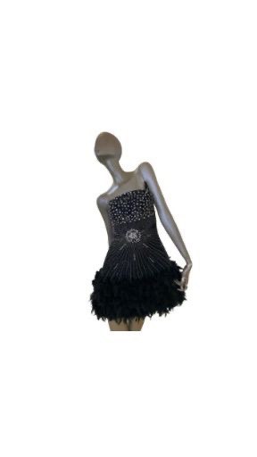 Black evening mini dress