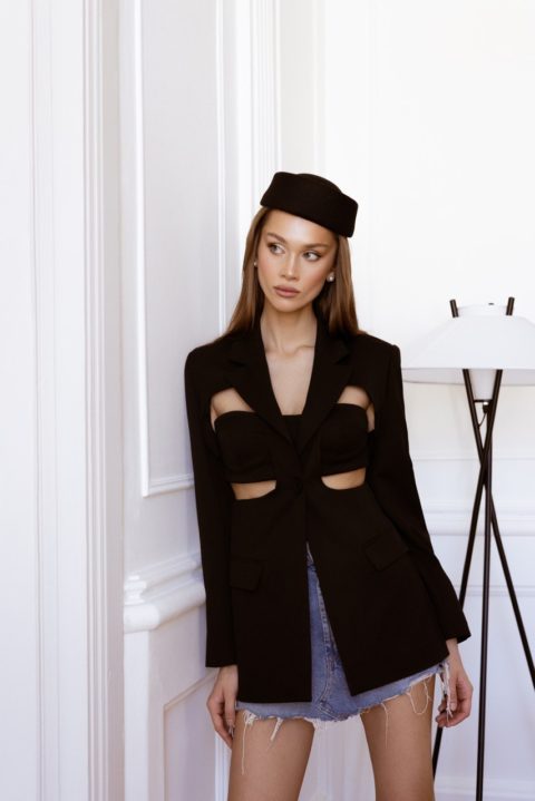 Black jacket with a bodice