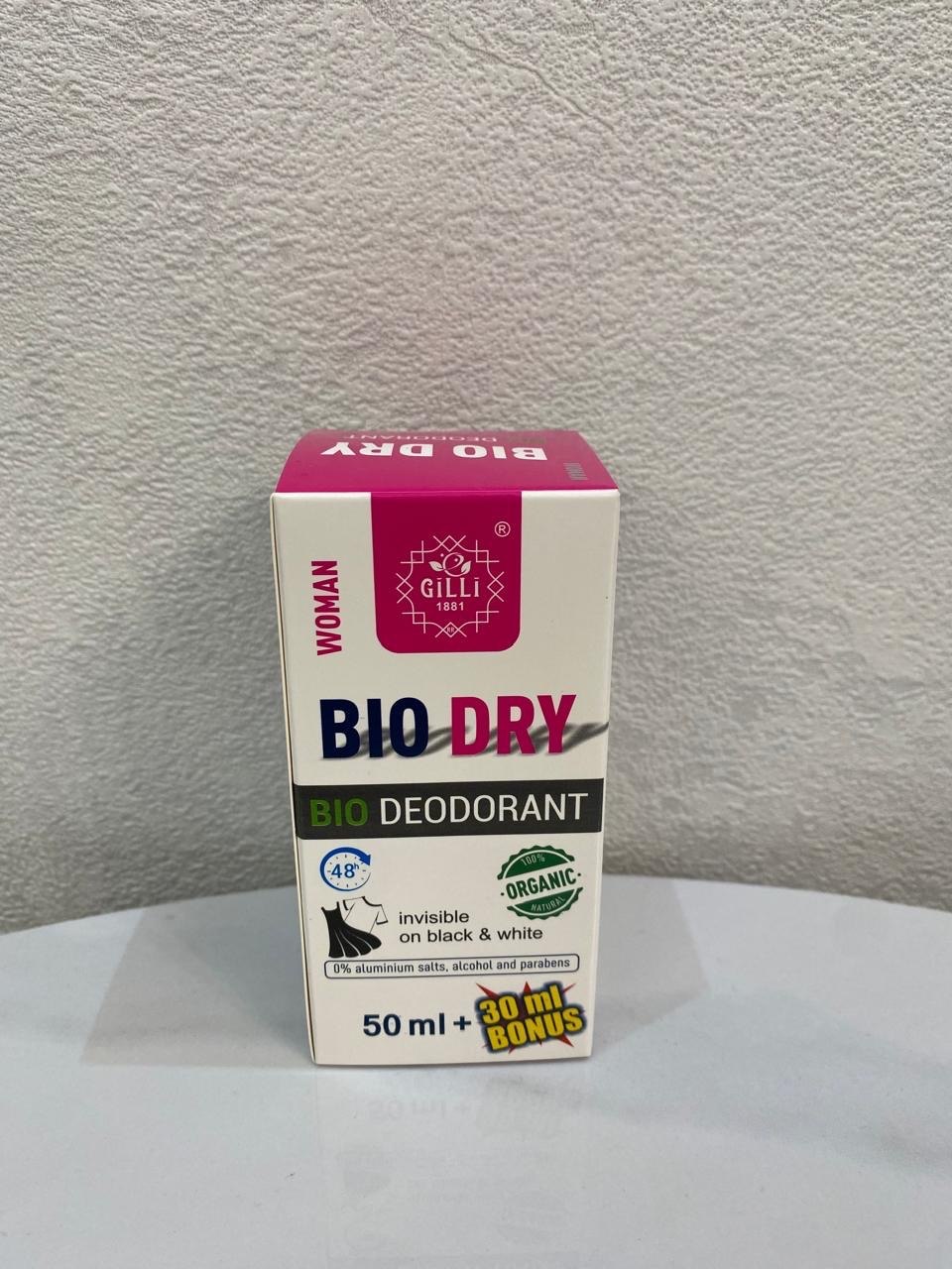 Antiperspirant sprey "Gilli" Bio Dry Woman Sport 80 ml (qadinlar üçün)