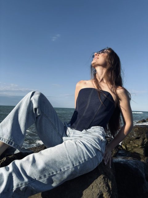 Denim mateialli korset