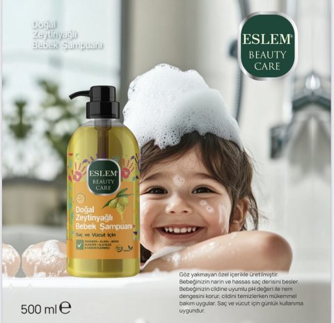ESLEM BEBEK ŞAMPUANI DOĞAL ZEYTİNYAĞLI 500ML