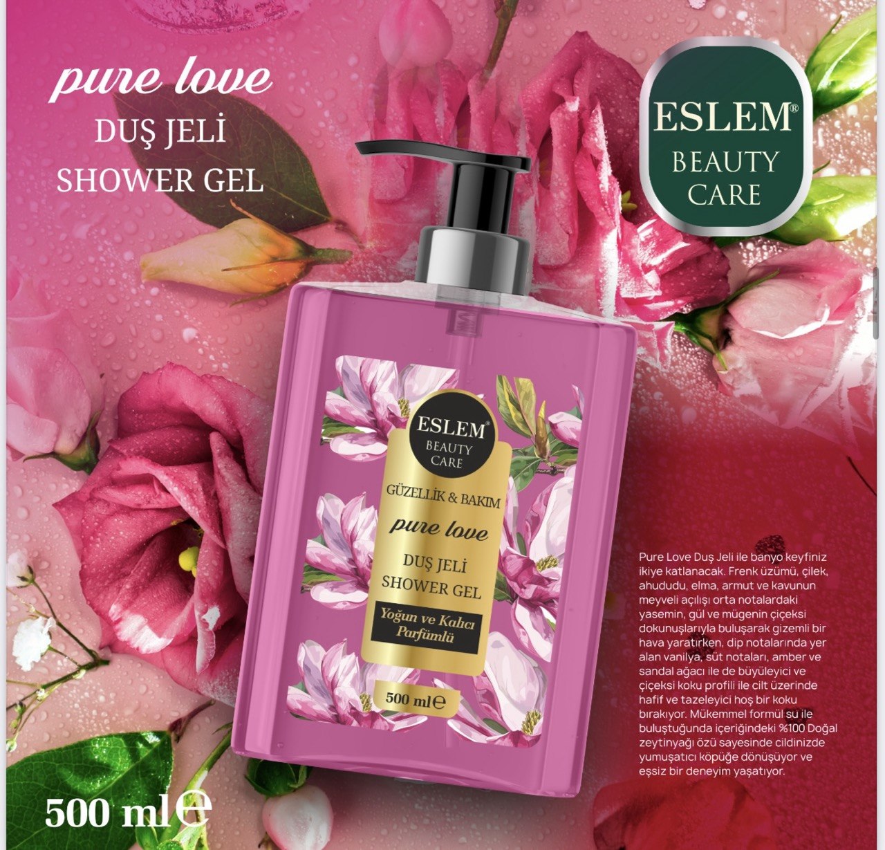 ESLEM DUŞ JELİ PURE LOVE 500ML