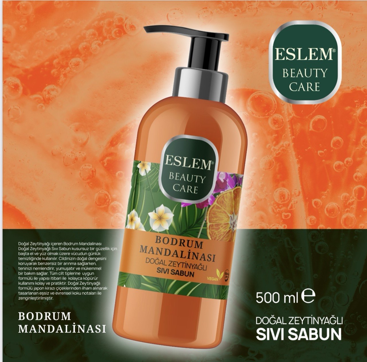 ESLEM SIVI SABUN BODRUM MANDALİNASI 500ML
