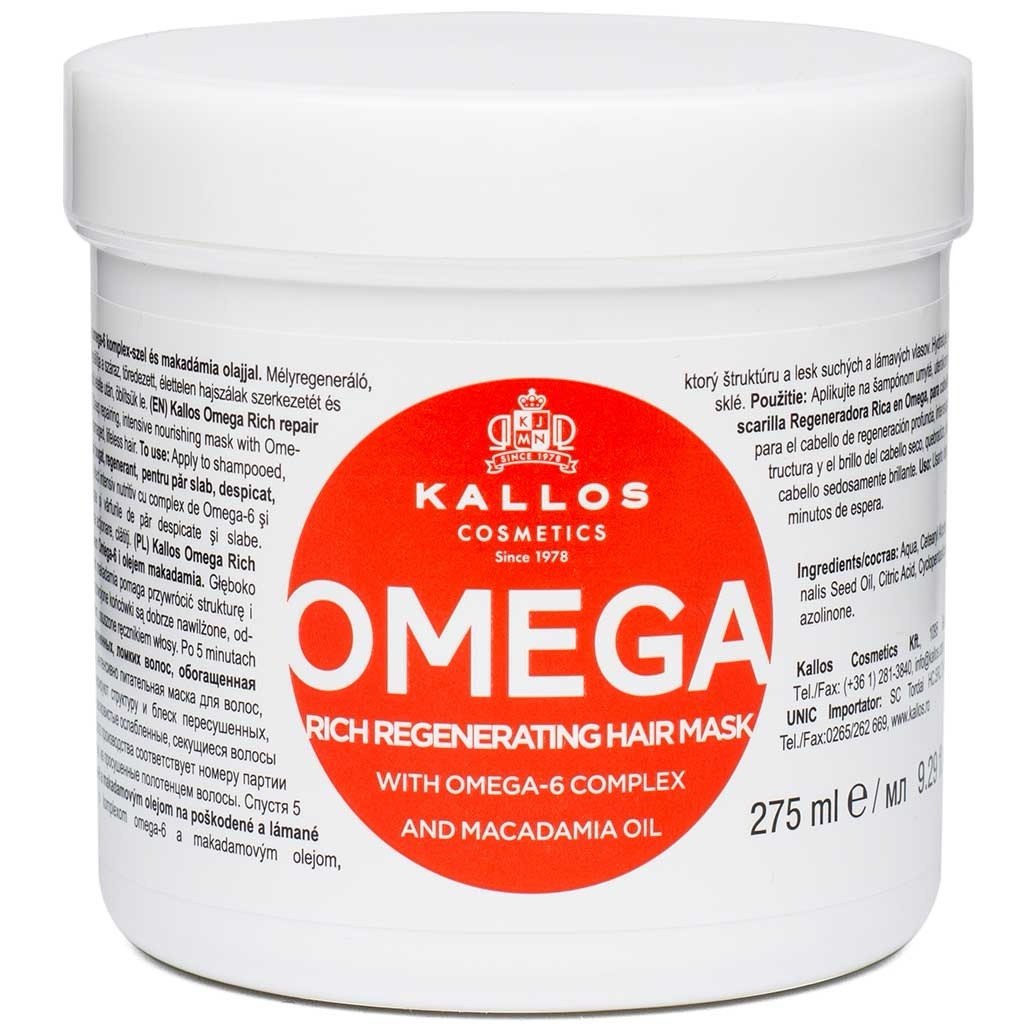 KALLOS KJMN Bərpaedici saç maskası Omega, 275 ml