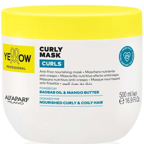 YELLOW Curls Buruq və qıvrım saçlar üçün nəmləndirici maska, 500 ml