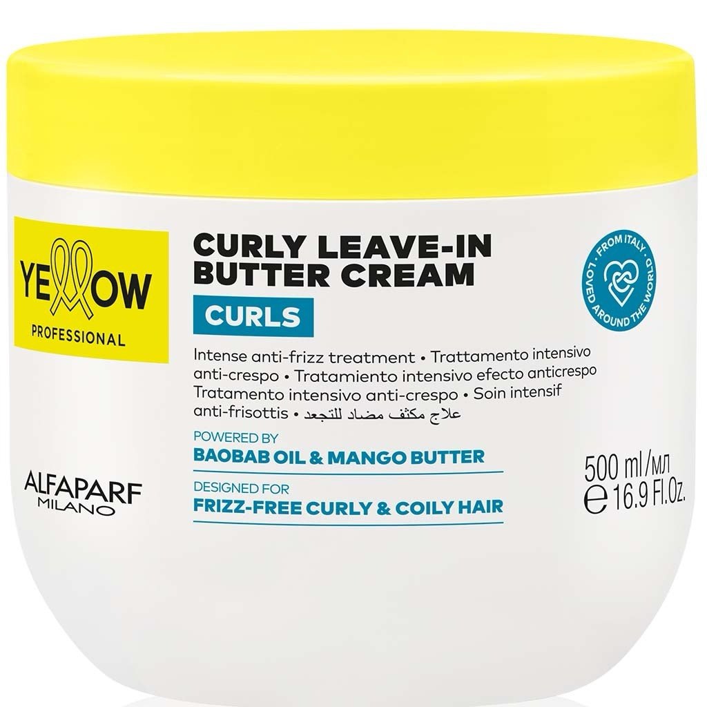 YELLOW Curls Buruq və qıvrım saçlar üçün yuyulmayan nəmləndirici krem-yağ, 500 ml