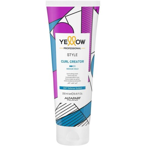 YELLOW STYLE Buruq və qıvrım saçlar üçün orta fiksasiyalı saç kremi, 250 ml